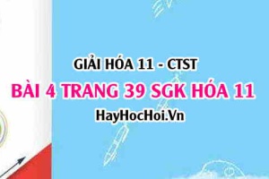 Giải bài 4 trang 39 Hoá 11 SGK Chân trời sáng tạo